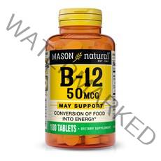메이슨내츄럴스 B-12 50mcg 타블렛 글루텐 프리 무설탕, 100개입, 1개