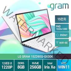 LG전자 2022년형 그램15 인치 15ZD90Q-GX30K 15형 윈도우11 게임 학생 주식 기업 가성비 노트북 윈도우11, LG그램 15ZD90Q-GX30K, WIN11 Pro, 8GB, 256GB, 코어i3, 화이트