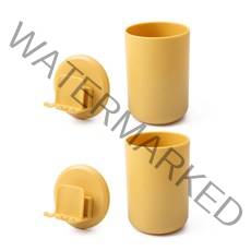 윈프라이스 파스텔 양치컵 걸이세트, 옐로우, 2세트