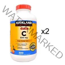 커클랜드 츄어블 비타민C 500mg 500정, 2병