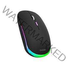아이노트 MC360RB RGB 무선 블루투스 마우스 C타입 충전 3in1 멀티페어링 저소음 BT 5.0 RF 2.4Ghz, 블랙