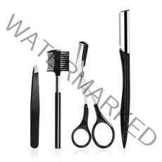 데일리프렌즈 휴대용 눈썹 정리 도구 4종 세트, 1세트, 블랙