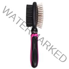 바비온 반려동물 2in1 핀 브리스틀 브러쉬 051R 215x60x50 mm, 핑크+블랙, 1개