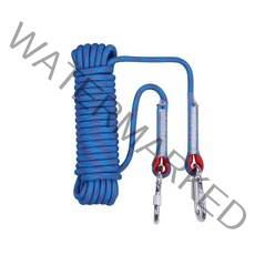 등산용로프 FNS-G30 8mm보조자일 로프 안전로프 20미터 코드슬링 자일 8cm스크류카라비너2개포함, 블루(20미터)