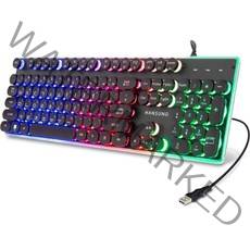 한성컴퓨터 RAINBOW 조약돌 유선키보드, 블랙, 일반형, MK200