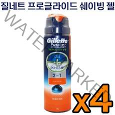 질레트 프로 글라이드 2 in 1 쉐이빙 젤 퓨어 스포츠 면도 크림 피부 보호 쿨링 스킨 케어 코스트코 대용량 질네트 질래트 프러 글로이드 정품 추천, 4개