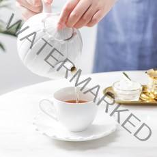 로얄베일 구뜨 커피잔 + 소서 세트, 크림화이트, 1세트