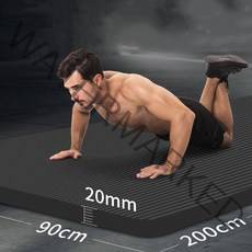 JINGHENG 두꺼운요가매트 푹신한 넓은 남자운동매트 층간소음방지요가매트, 그린 [200x61cm] 두께 15mm