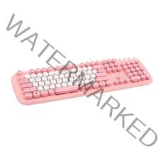 엑토 레트로 팝 타자기 스타일 저소음 유선키보드, 핑크, KBD-58