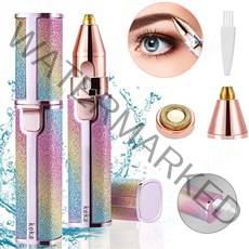 keka 전기 제모기 눈썹 정리기 2가지 헤드 조명등 탈착가능 방수 휴대용 USB충전식, A