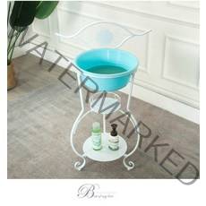 철제 욕실 세숫대야 거치대 간이 세면대 손빨래 보조 세수대야 받침대 사무실, 흰색