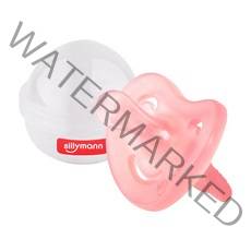 실리만 실리콘 노리개 젖꼭지 + 케이스 WSB219, 1단계(0~4개월 이하), 투명핑크