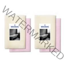 쓱싹 롱롱 까슬까슬 웨이브 샤워타올 2종 세트, 2세트, 아이보리, 핑크