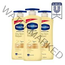 바세린 드라이 스킨 리페어 바디로션, 600ml, 3개