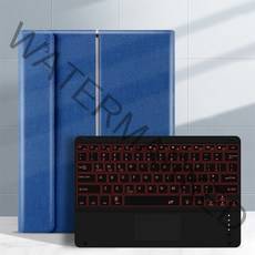 갤럭시탭S7FE케이스 삼성 호환 갤럭시 탭 S7 FE LTE 12.4 SM-T735C t736t730 태블릿 블루투스 키보드 보호 커버 케이스 쉘, [05] French keyboard, [01] blue