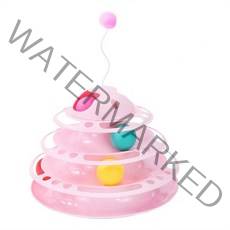 캣폴 베란다펫도어 원목캣타워 캣타워DIY 3/4 레벨 고양이 장난감 타워 훈련 놀이 접시 새끼 트랙 디스크 정보 트리플 텀블러, [08] Pink