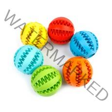 도그팜 치석제거 강아지 고양이 친환경 고무공 간식공 장난감, 노랑색