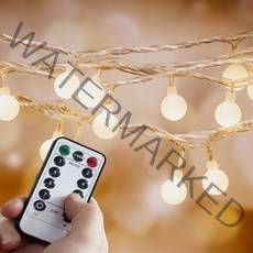 리모컨 방수형 앵두 전구 100구, 웜화이트