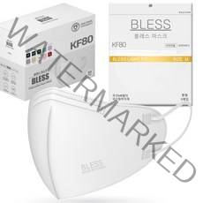 블레스마스크 KF80 라이트핏 보건용 마스크 블레스 국내생산 라이트핏 KF80 새부리형 숨쉬기편한 식약처인증 컬러 마스크, 50매입, 화이트(중형_성인남성사이즈)