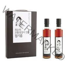 최순희 전통명장이 만든 참기름 300ml x 2p 선물세트, 1세트