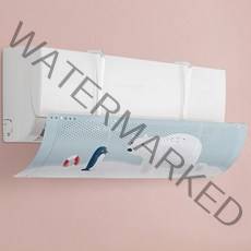 살림일기 무타공 무접착 벽걸이 에어컨 바람막이, 에어컨바람막이-그린(선인장)