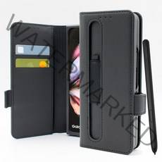 비욘드마켓 갤럭시 Z폴드4 S펜 카드 수납 가죽 지갑 휴대폰 케이스
