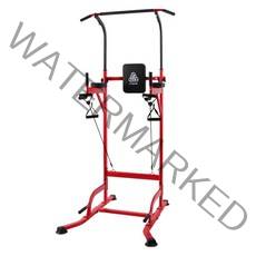 핏분 치닝디핑 C형 가정용 턱걸이 철봉 딥스 운동기구 B-CD300, 레드