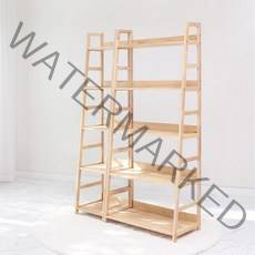 벤트리 원목 5단 사다리 수납선반 2size (2color), 내추럴 색상