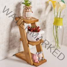 오에이데스크 원목 화분 받침대 세로형, 3단