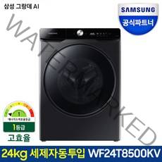 삼성전자 그랑데 세탁기 AI 이녹스 WF24T8500KV 24kg 방문설치, 블랙케비어