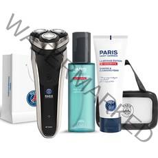 파리생제르맹 IPX7 프리미엄 방수 전기면도기 + 올인원 플루이드 + 쉐이빙 앤 클렌징폼 + 워시백 블랙 + 쇼핑백 세트, PSG-5000, 혼합색상