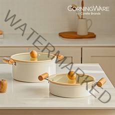 코닝웨어 버터 인덕션 세라믹 냄비 2종세트(22전골 24양수), 22cm전골냄비 + 24cm양수냄비