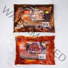 춘천 달수 닭갈비 세트 (숯불닭갈비1kg+간장닭갈비1kg) 총2kg 국내산닭 당일제조 당일발송 닭다리구이, 2개, 1kg