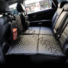 카모아 퀼팅 차량용 놀이방매트(더블 3단 풀세트) 뒷좌석 확장 SUV 차박 평탄화 접이식 애견 카시트, 놀이방매트(더블형 3단 풀세트)-검정