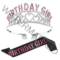 마켓감성 생일파티 티아라 왕관 + 띠 세트, 타입5, 1세트