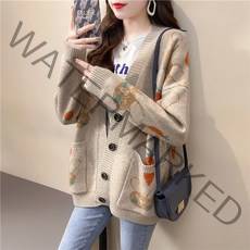 [오늘발송] 스타일아유 학원풍 코트 와이드 핏 하프 니트 가디건 4 COLORS[AYG7CD0032]