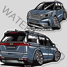 카니발 4세대 캐릭터세트 스티커 / 카니발 4세대, 오로라 블랙 펄, 반사원단