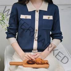 [마이더스비] 수안 금장 배색 가디건