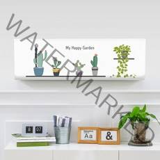 다샵 프리미엄 벽걸이 스판 에어컨 커버, 해피가든(소)-74x27x19