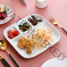 나눔접시 4구 도자기 나눔식판 골드라인