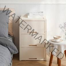 코멧 3단 라탄 서랍장, 아이보리