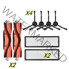 로봇 청소기 로보락 교체 소모품 호환 xiaomi mi 로봇 진공 걸레 2 pro + 로봇 청소기 stytj02zhm 액세서리 메인 롤러 사이드 브러시 hepa 필터 걸레, 세트 J