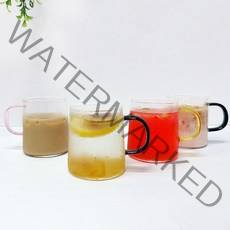 샤르망 홈카페 투명 내열유리컵, 4개, 샤벨머그컵 320ml
