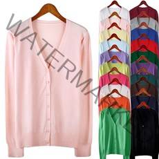 하얀비 20컬러 시원하고 부드러운 기본 브이넥 RN사 니트가디건