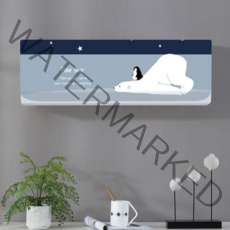 [레나샵] 벽걸이에어컨커버 백곰과팽귄