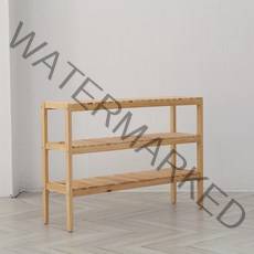 [리비니아] 원목 벤치형 신발장 3단(900) 2color, 내츄럴