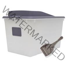 미도화학 캣플레이스 고양이 화장실 72L + 모래삽 랜덤 발송, 그레이