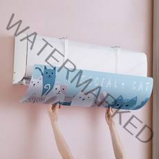 Enoughome 에어컨 바람막이 안심하고 잠들면 쉽게 각도 조절 가능, 블루, 900*270mm