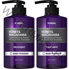 쿤달 허니 앤 마카다미아 트리트먼트 베이비파우더향, 500ml, 2개