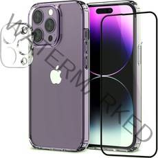 케이엠 클리어핏 휴대폰 케이스 + 전면 강화유리 + 카메라 보호필름 세트